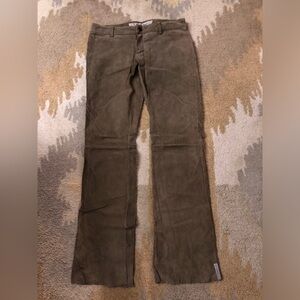 Vintage Y2K Suede Leather Billabong Low Rise Bootcut Pants Brown Sz 7 Awesome!